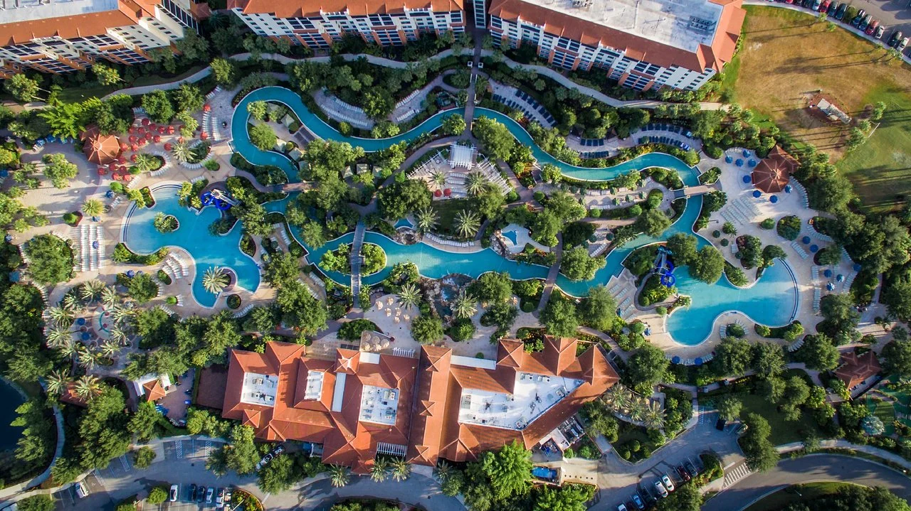 Luxury resort aerial view
